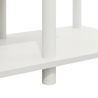 White 3-Tier TV Stand with Spacious Shelving and Durable Wood Finish