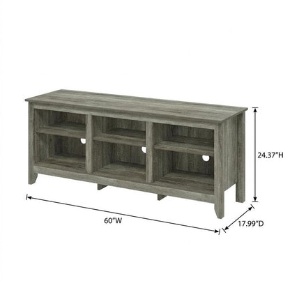 Wood TV stand, up to 65-inch TVs, spacious storage, modern French Oak Grey