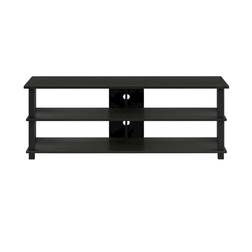 Wooden 3-Tier TV Stand, TVs up to 50 inches, Espresso/Black finish, spacious