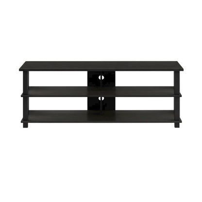 Wooden 3-Tier TV Stand, TVs up to 50 inches, Espresso/Black finish, spacious