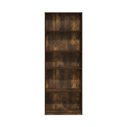 Wooden Bookcase in Finish with Open Shelves for Living Room Storage