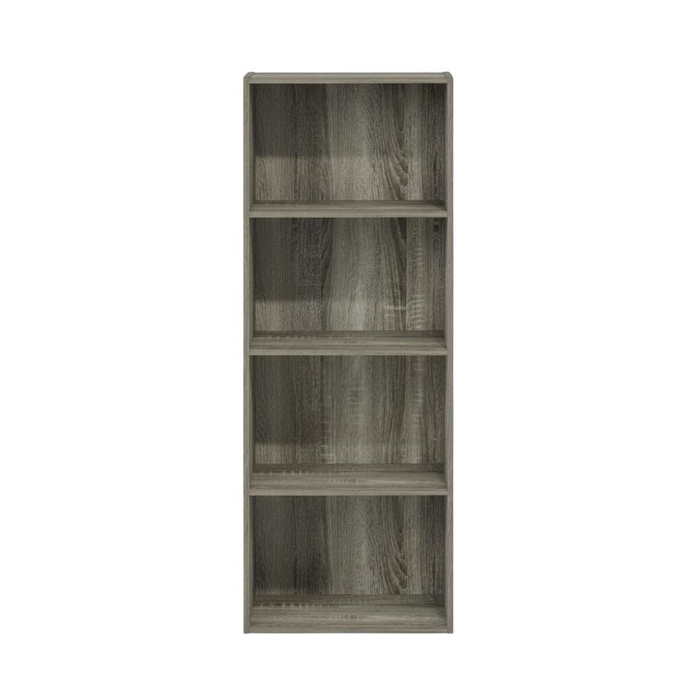 4-Tier Open Shelf Bookcase with Rustic French Oak Finish