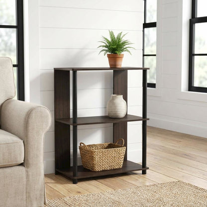 Walnut Bookcase with Spacious Shelving for Living Room and Office