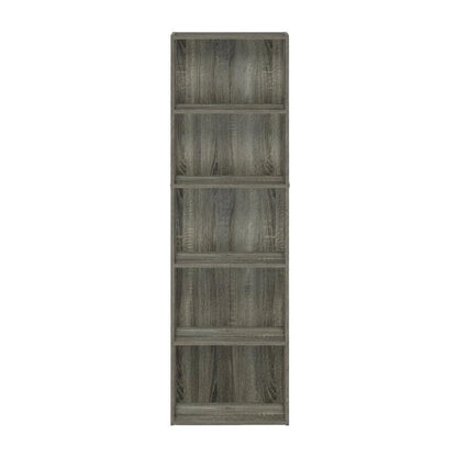 Wood Bookcase with Adjustable Shelves for Home Office and Living Room