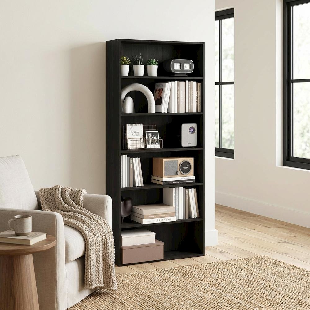 Wooden bookcase with sturdy frame for home organization
