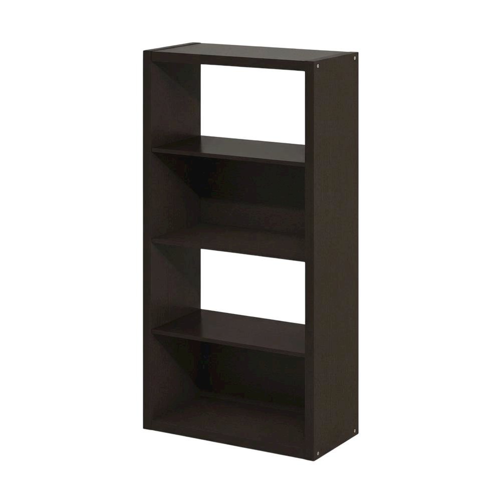 Wood bookcase with sturdy construction and classic design for home storage