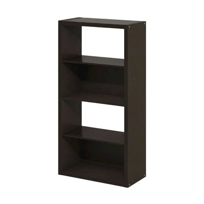 Wood bookcase with sturdy construction and classic design for home storage