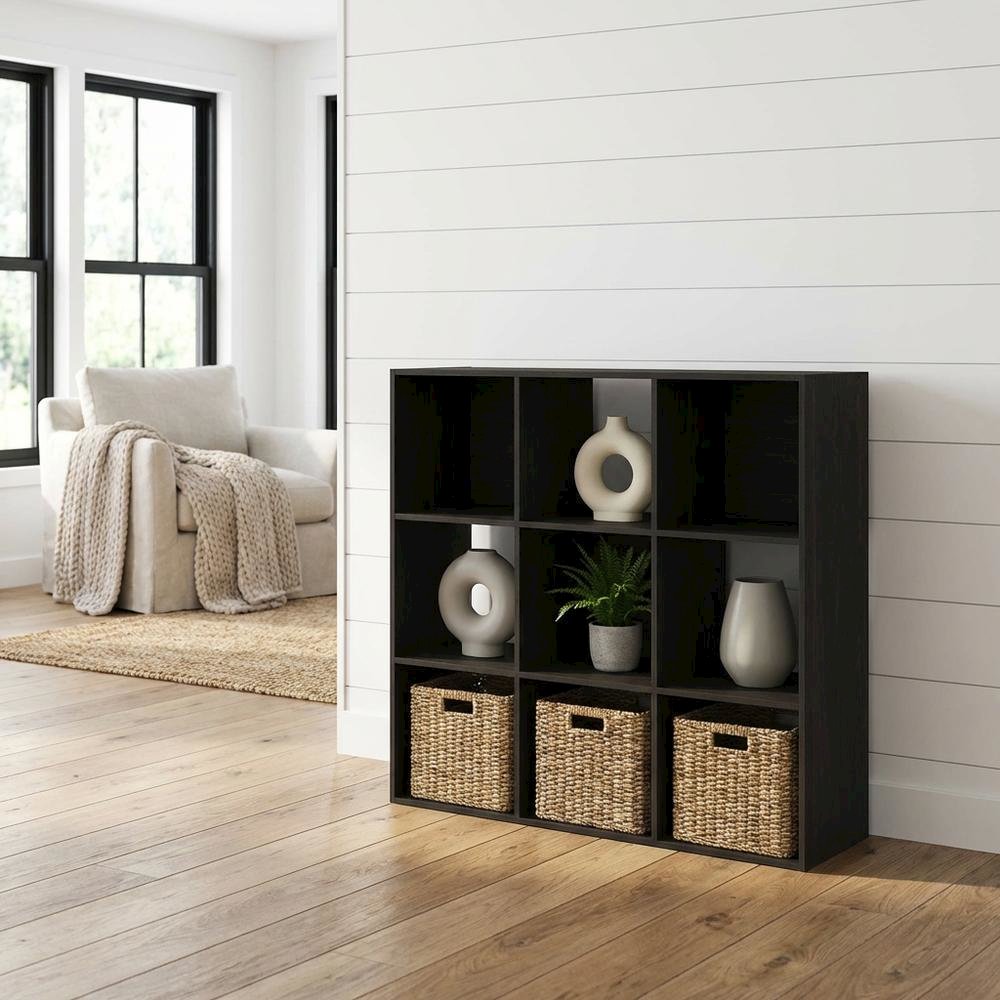 Wood Bookcase with Open Shelving for Living Room Storage