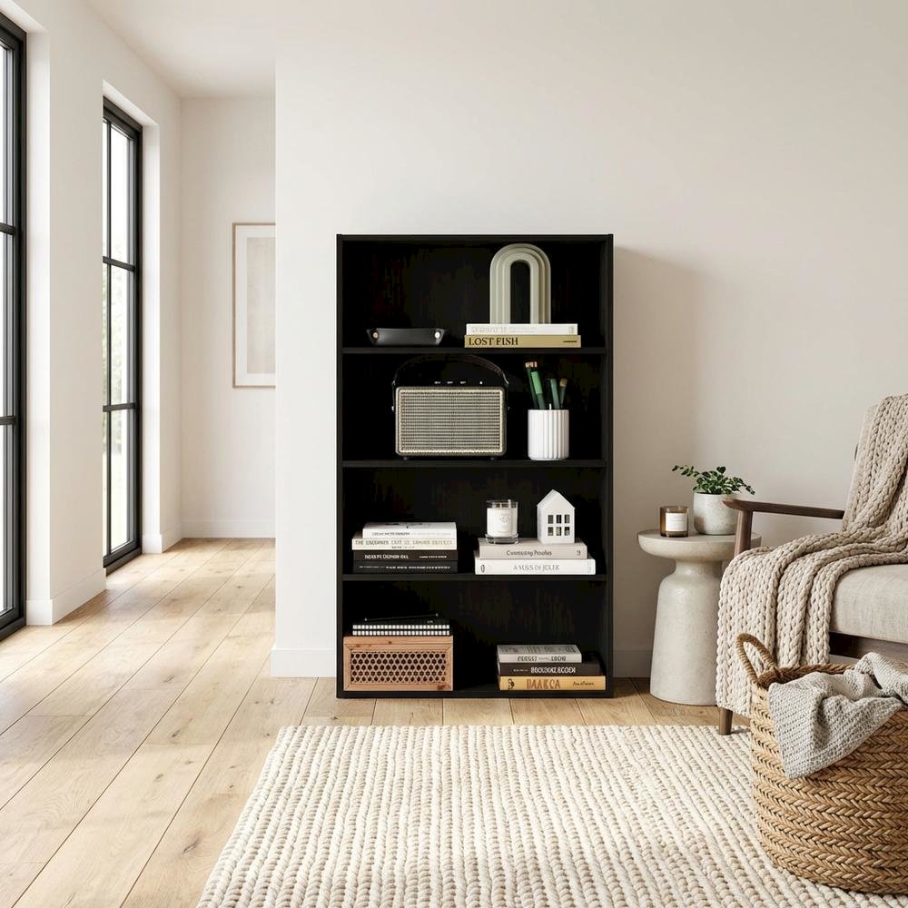Wooden bookcase with sleek design, sturdy construction, and versatile storage