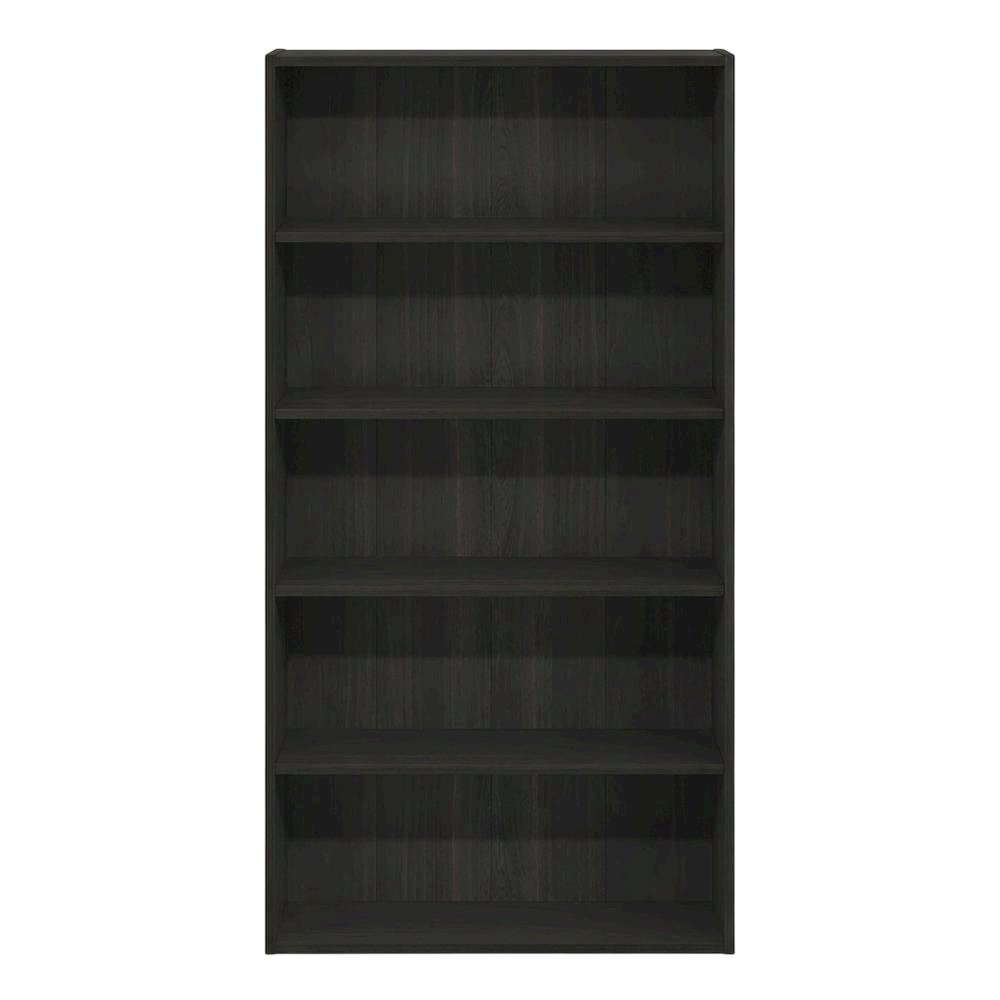 Wooden bookcase with open-back design for living room storage