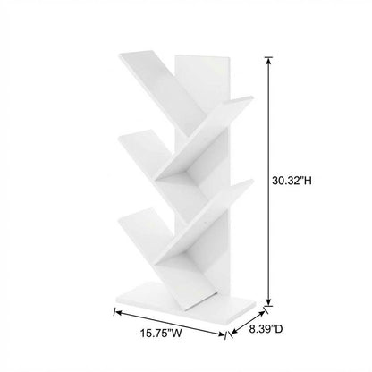 Wooden White Bookcase with Compact Design for Home Storage