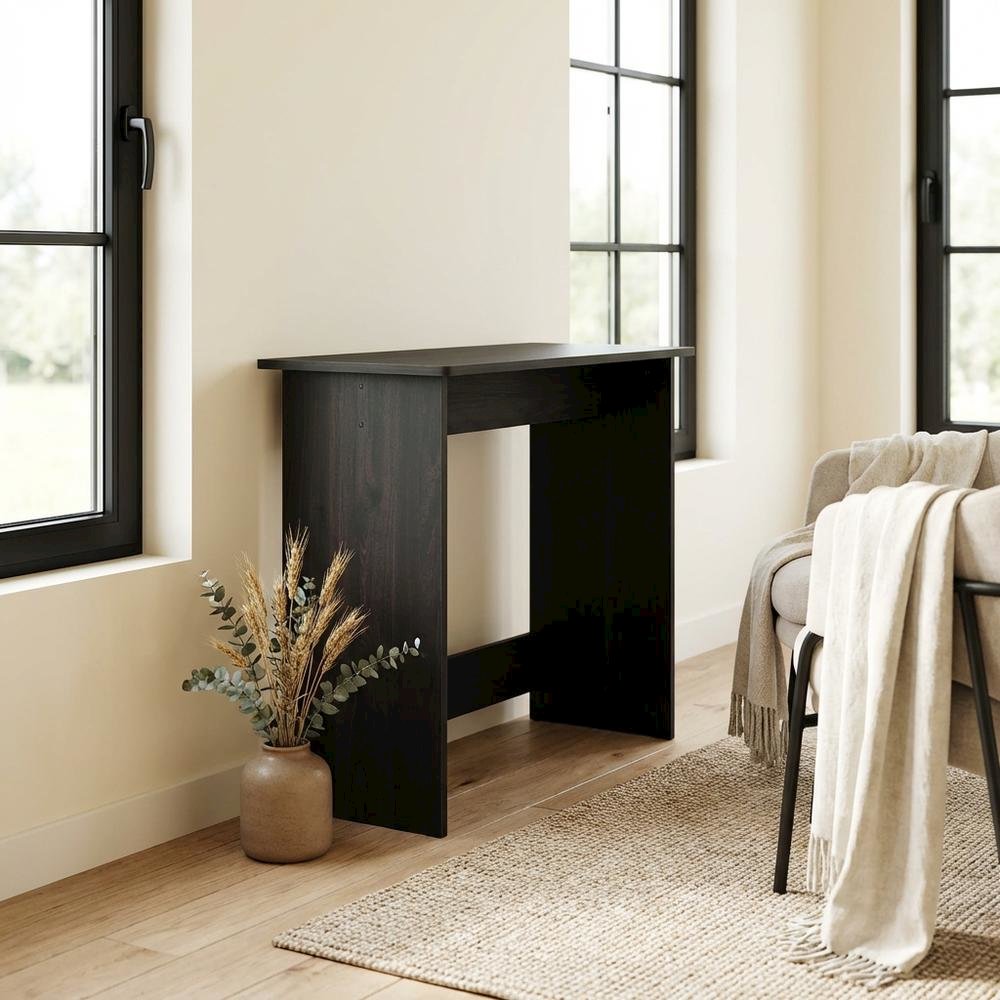 Black Espresso Computer Desk With Modern Workspace Design