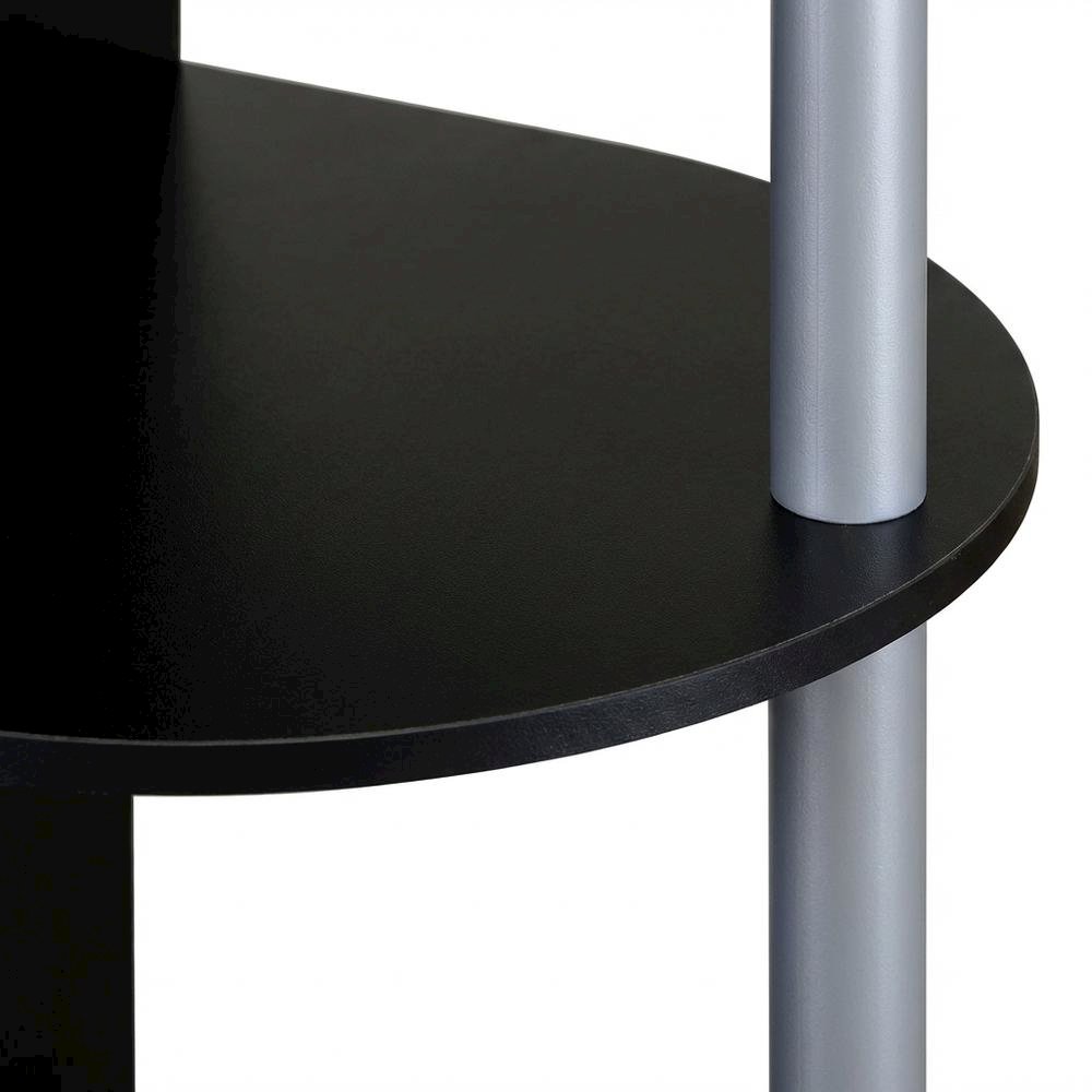 Black and Grey Computer Desk with Spacious Surface and Modern Design