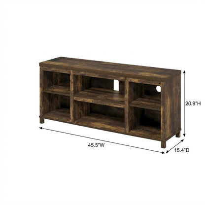 Wooden 3-Tier Entertainment Center for TV up to 55 Inch, USB Ports, Power Outlet
