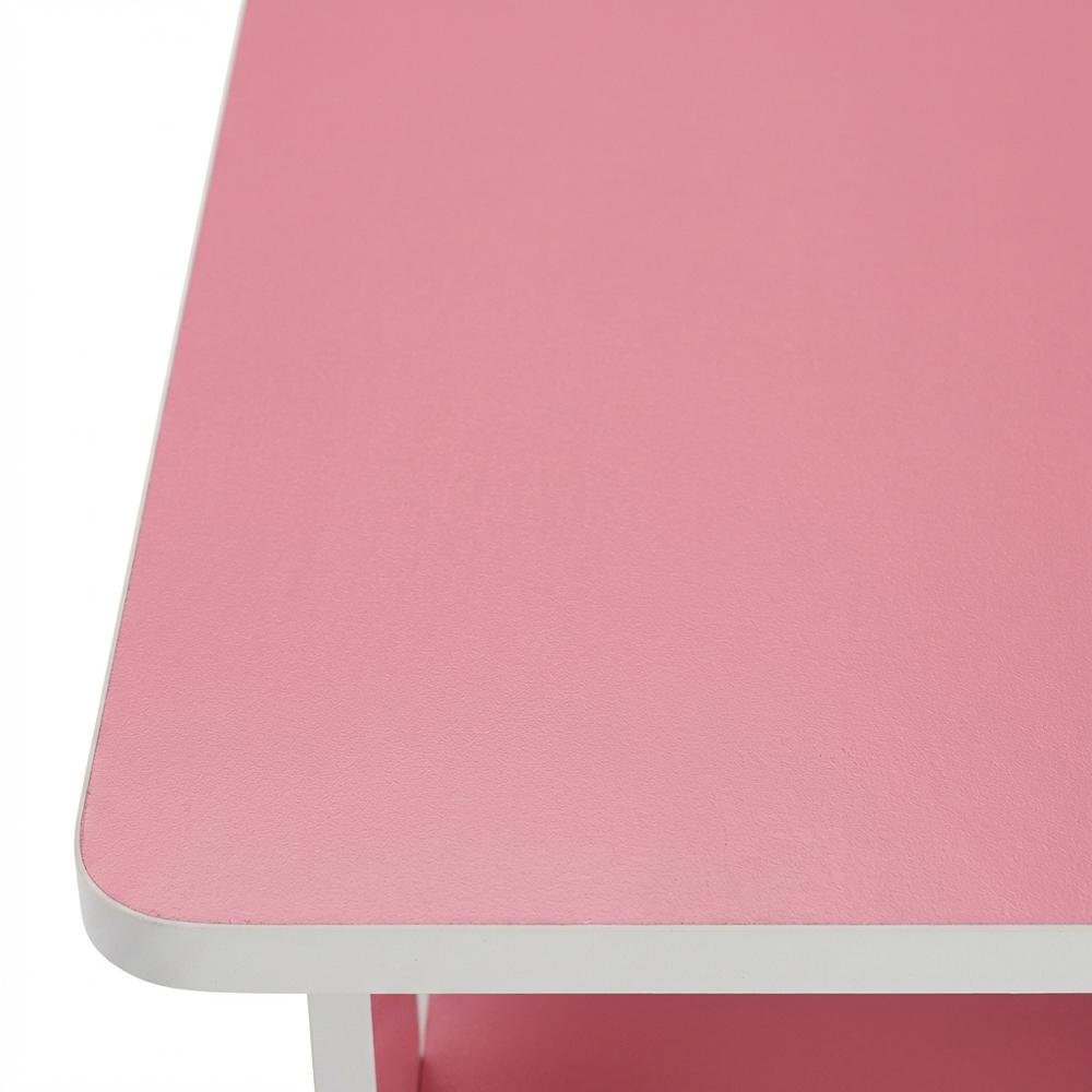 Pink wood end table with drawer for bedside or living room use