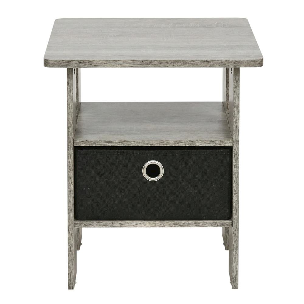Wooden End Table Night Stand, Set of Two with Modern Design