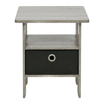 Wooden End Table Night Stand, Set of Two with Modern Design