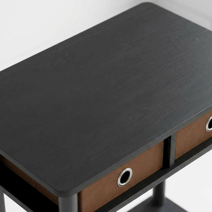 Espresso Hallway Console Table with Storage Bin and Modern Finish