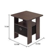 Black Wood End Table with Storage Drawer and Modern Design