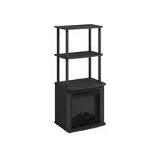 Black, Display Side Table, Open Shelf, Fireplace Ready