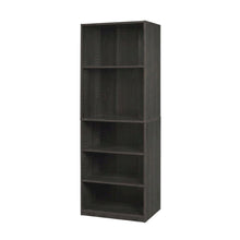 Espresso 5-Shelf Bookcase with Spacious Storage and Modern Design