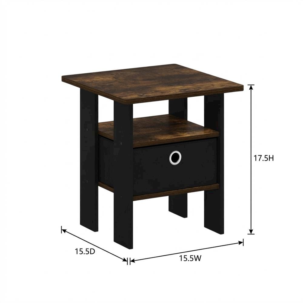 Amber Pine Nightstand with Bin Drawer, Wooden Frame for Cozy Bedroom Storage