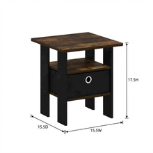 Amber Pine Nightstand with Bin Drawer, Wooden Frame for Cozy Bedroom Storage