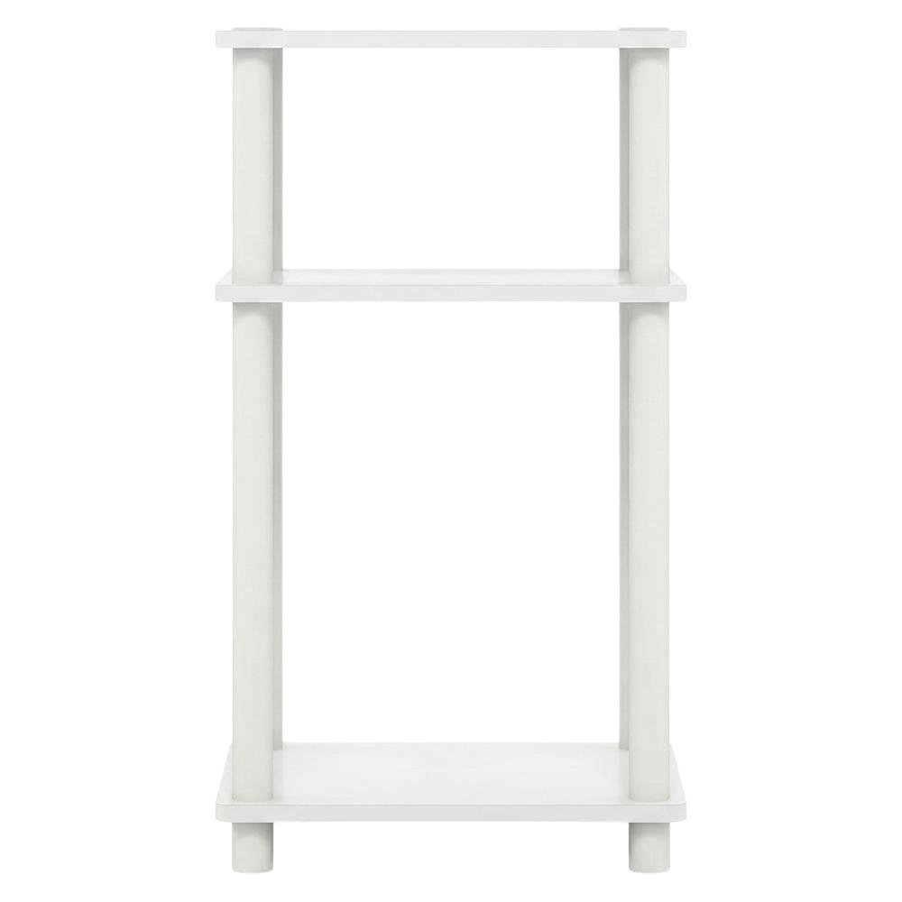 White 3-Tier End Table with Nightstand Design and Modern Storage