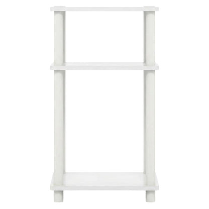 White 3-Tier End Table with Nightstand Design and Modern Storage