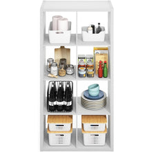 White Cube Storage Organizer with 8 Square Shelves for Kitchen Storage