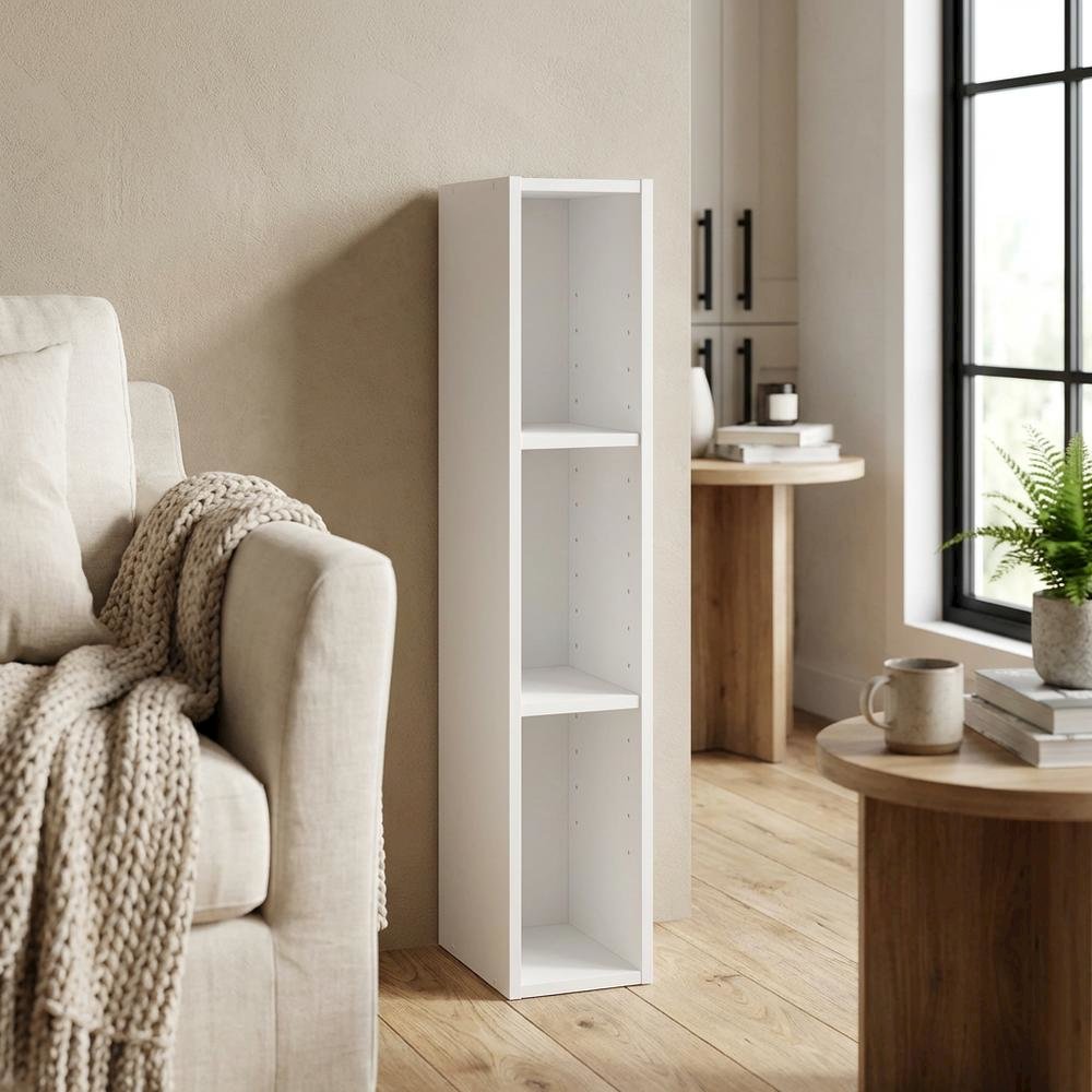 Wooden white bookcase with simple design and durable build