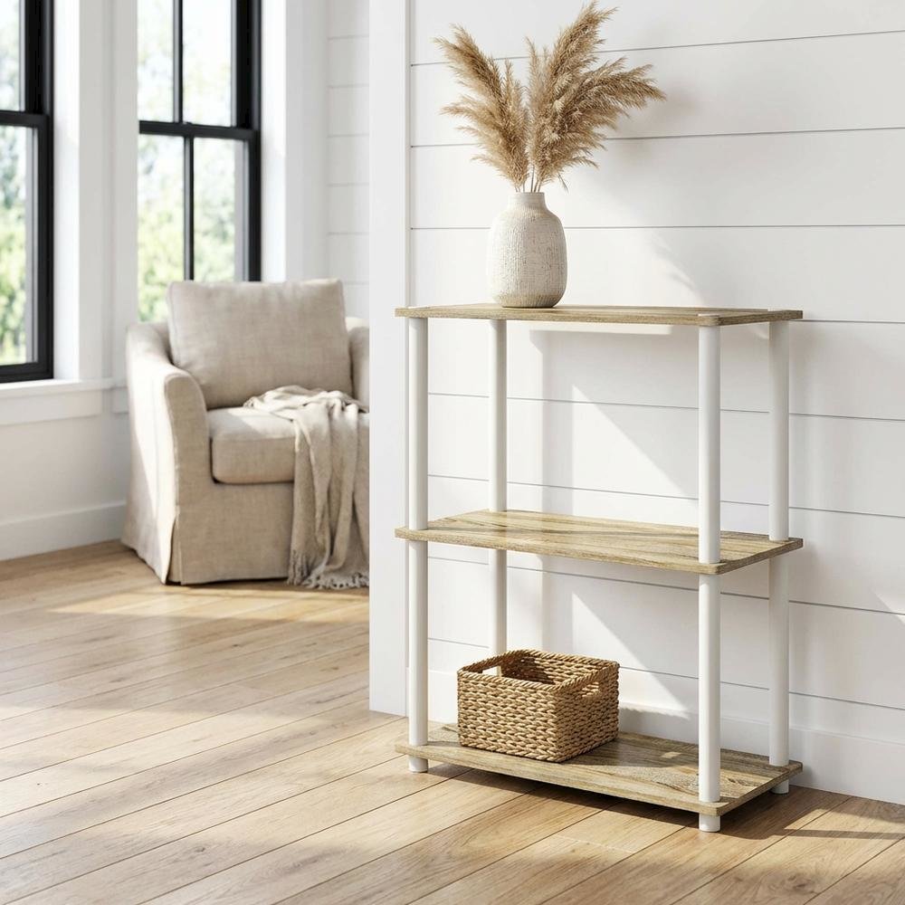 Wooden bookcase with open shelving for versatile storage