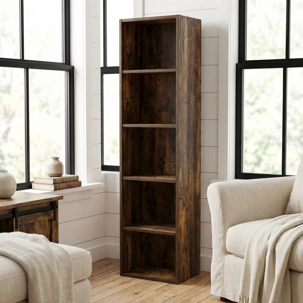Wooden Bookcase in Classic Finish for Home & Office Storage