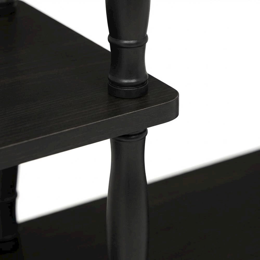 Espresso and Black Entertainment Center with Bamboo Tubes, Modern Design