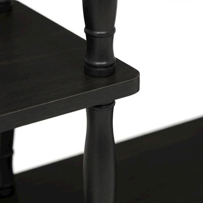 Espresso and Black Entertainment Center with Bamboo Tubes, Modern Design