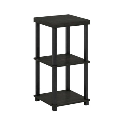 Espresso, End Side Table, Open Shelf, Quality Build
