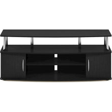Modern Black 55 Inch TV Console with Shelves and Cabinets for Storage