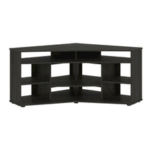 Brown corner TV stand, up to 55 inches, solid wood, walnut veneer finish