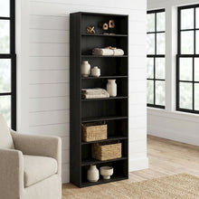 Wooden bookcase with clean design, versatile storage solution