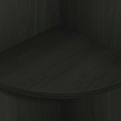Espresso 4-Tier Corner Bookcase with Multiple Shelves for Space Optimization