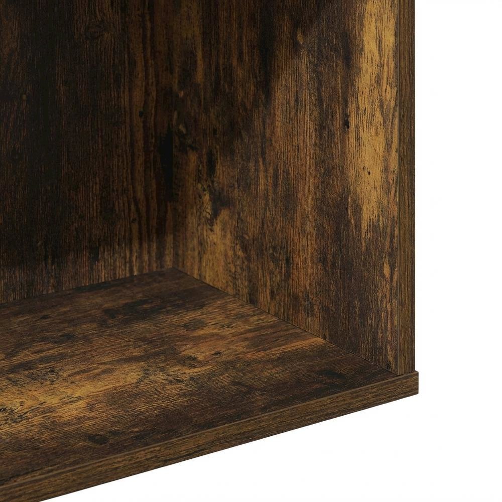 Amber Pine 7-Cube Irregular Bookcase with Storage Organizer and Modern Design