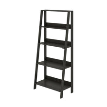 Black 5-Tier Ladder Shelf for Books and Display Storage