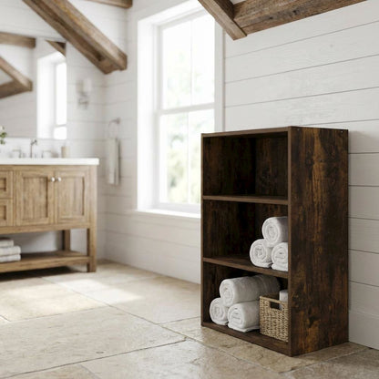 Wooden bookcase with simple design and sturdy structure