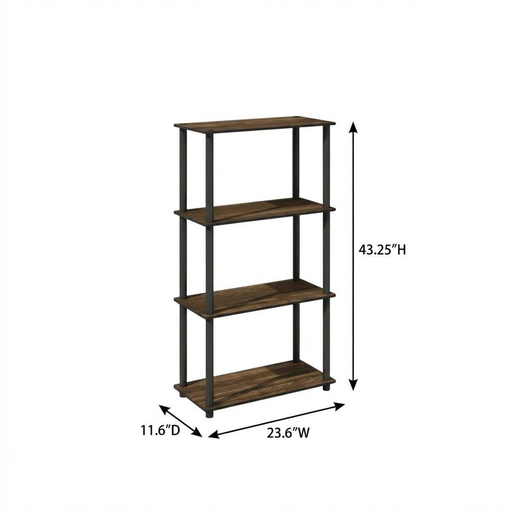 Wood bookcase with open shelving for living room organization