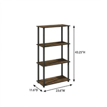 Wood bookcase with open shelving for living room organization