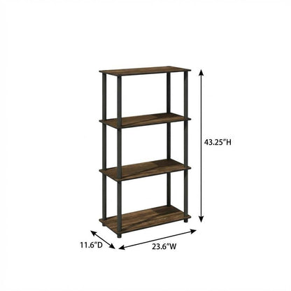 Wood bookcase with open shelving for living room organization