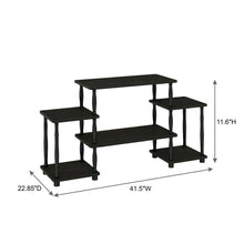 Espresso and Black Entertainment Center with Bamboo Tubes, Modern Design
