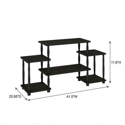 Espresso and Black Entertainment Center with Bamboo Tubes, Modern Design