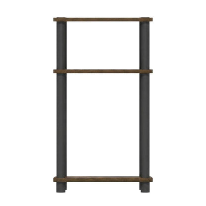 Amber Oak 3-Tier End Table with Multi-Level Storage and Modern Design