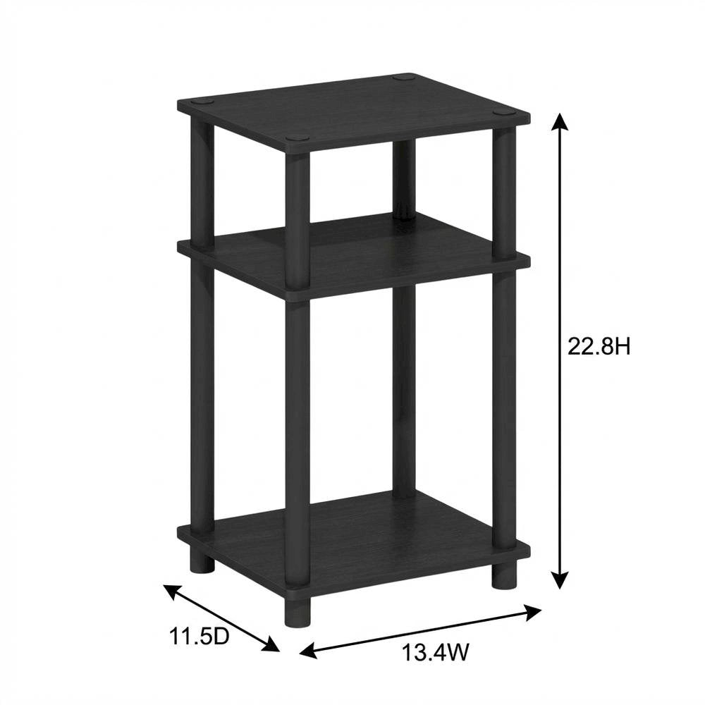 Dark Americano 3-Tier End Table with Modern Nightstand Design